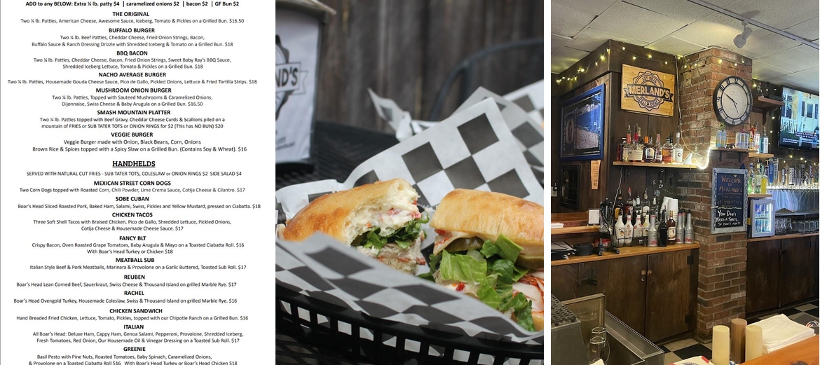 Merland's Tap & Table Menu