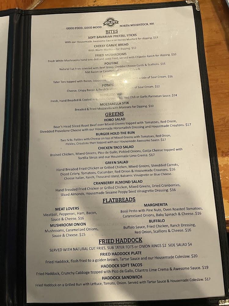 Merland's Tap & Table Menu image 3